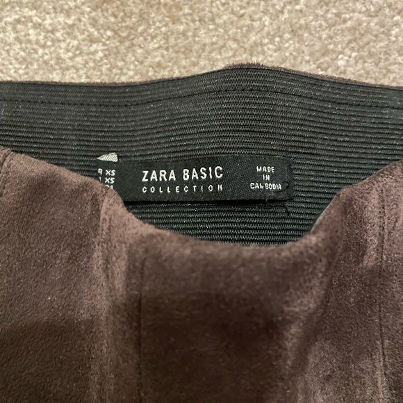 Zara Brown Suede Leggings - Picture 7 of 11